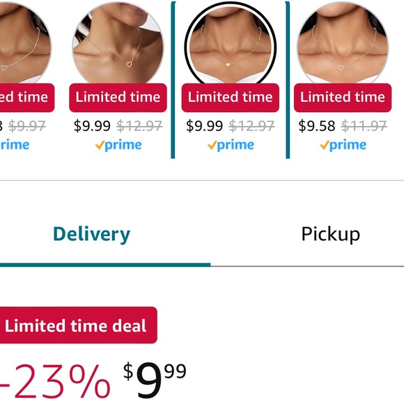 💕5/$15 Set of 4 Gold heart Necklaces, NEW - Picture 2 of 4